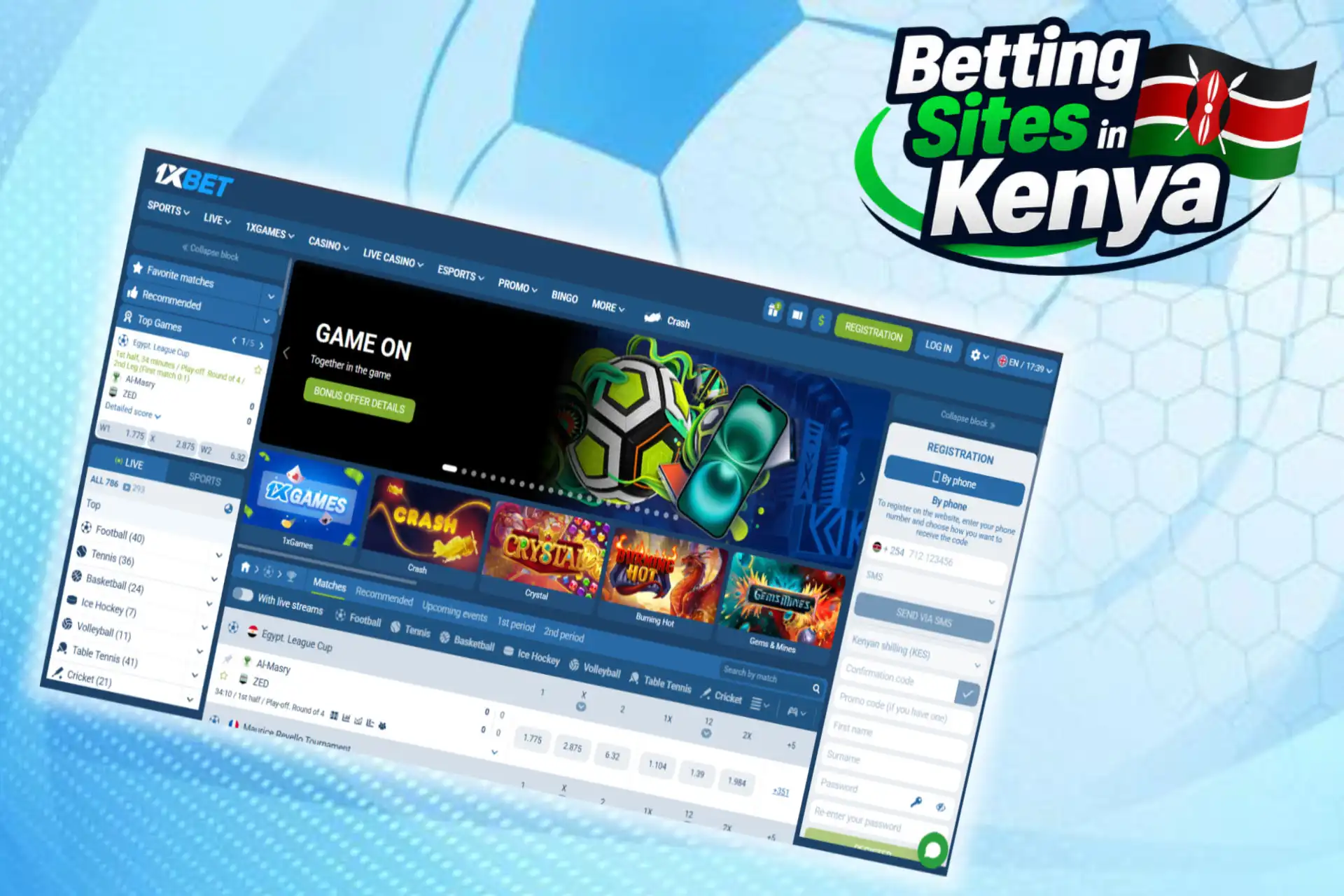 View the official 1xBet casino website