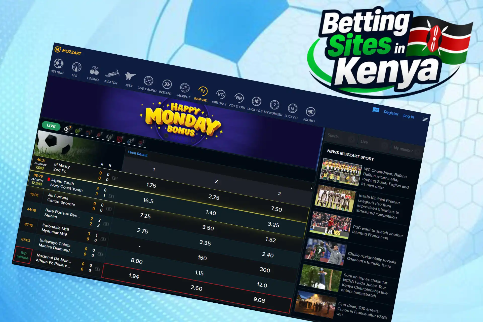 View the official MozzartBet casino website